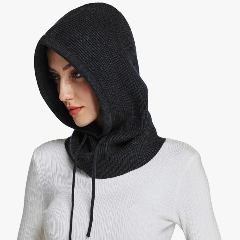 Black Hood Knitted for Women